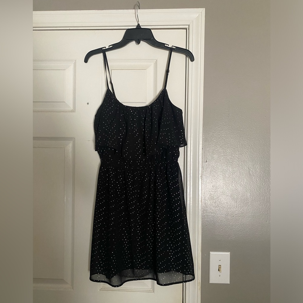 Flirty Black Mini Dress with Flounce Detail
